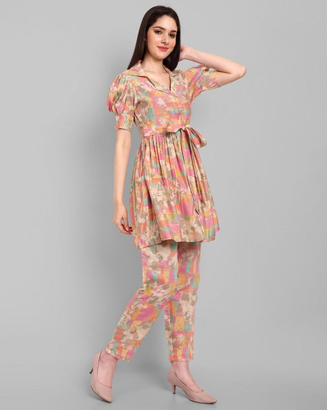 Premium Micro Flared Co-ords Set (Kurta & Pants Set)